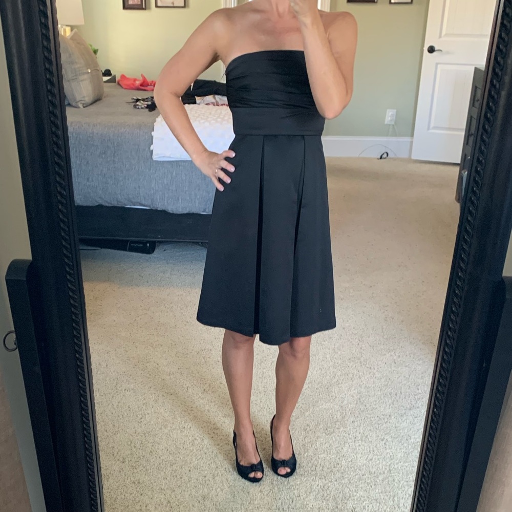 White House Black Market satin strapless dress